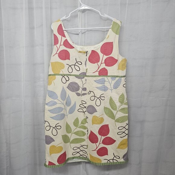 Vintage Positive Attitude Cream Floral Dress Sleeveless Coquette 22P - Picture 6 of 11